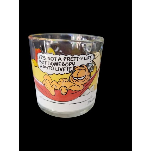 Vintage 1978 McDonalds Garfield & Odie Glass Mugs Set Of 4 Cartoon Graphics - Picture 5 of 7